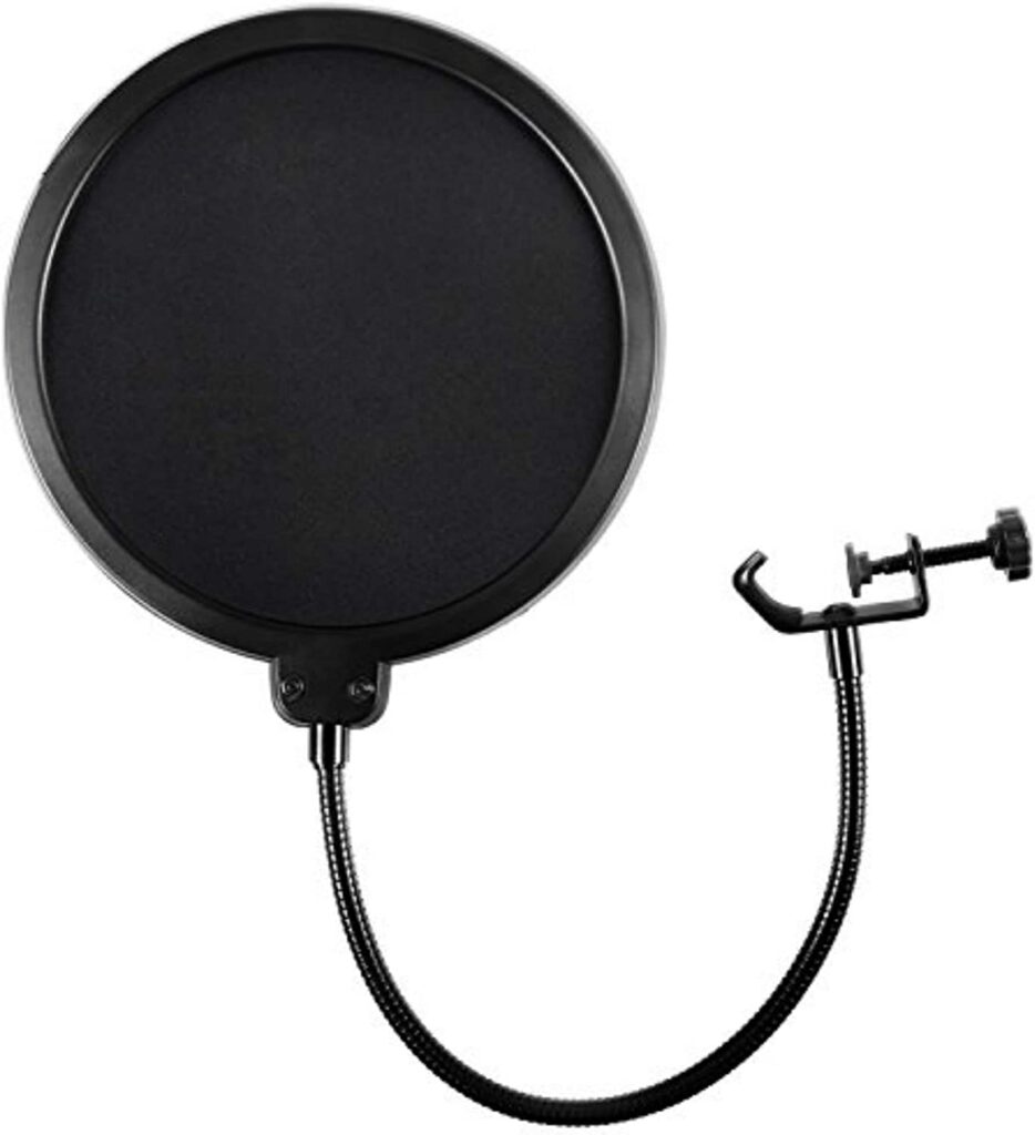 mesh fabric pop filter for voiceover microphone