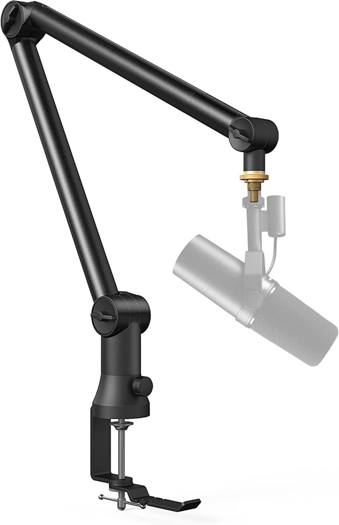 mic arm desk mount for voiceover microphone and studio